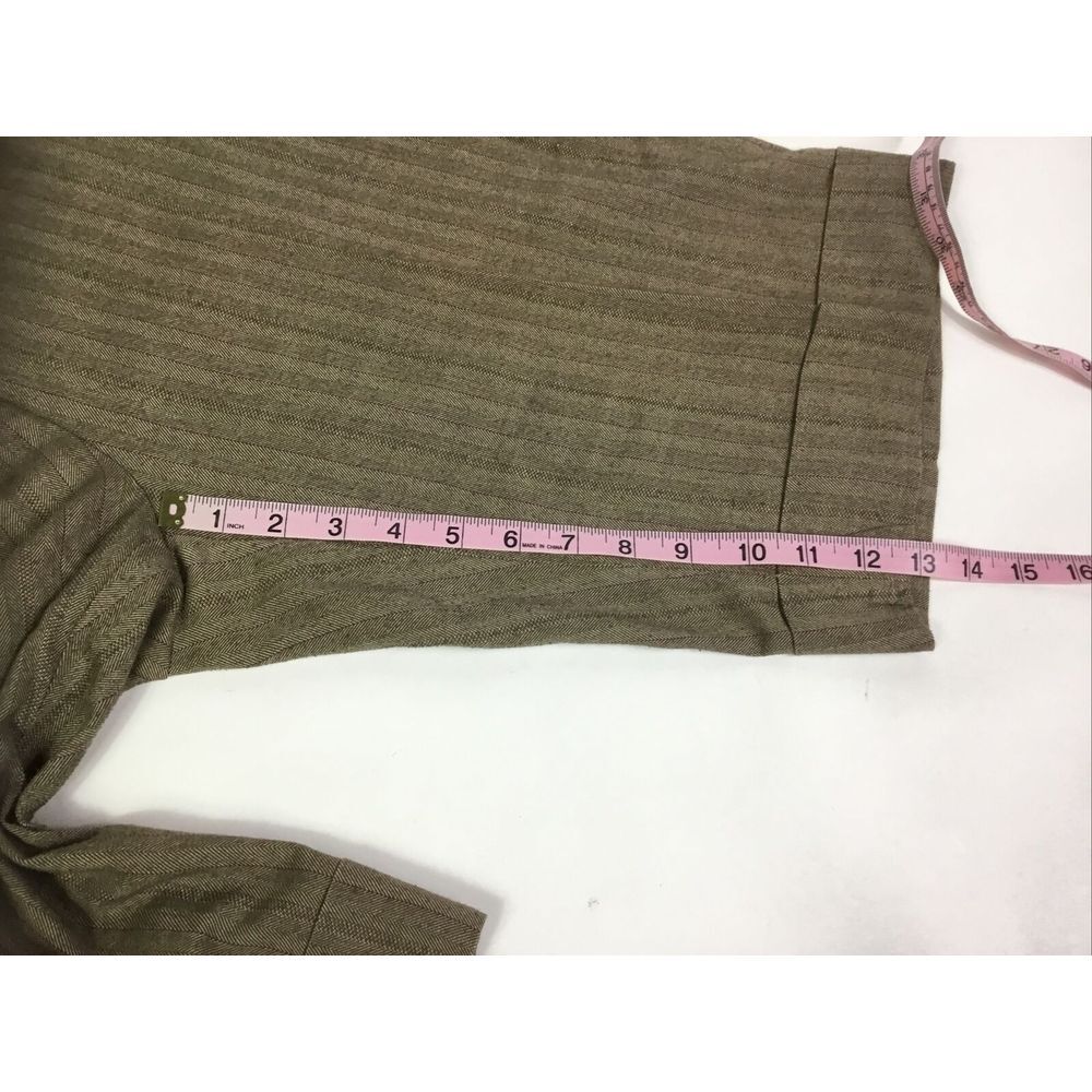 D.F.A.New York womens Shorts stretch cuffs Khaki tweed‎ Bermuda golf Size 14 - Picture 7 of 9